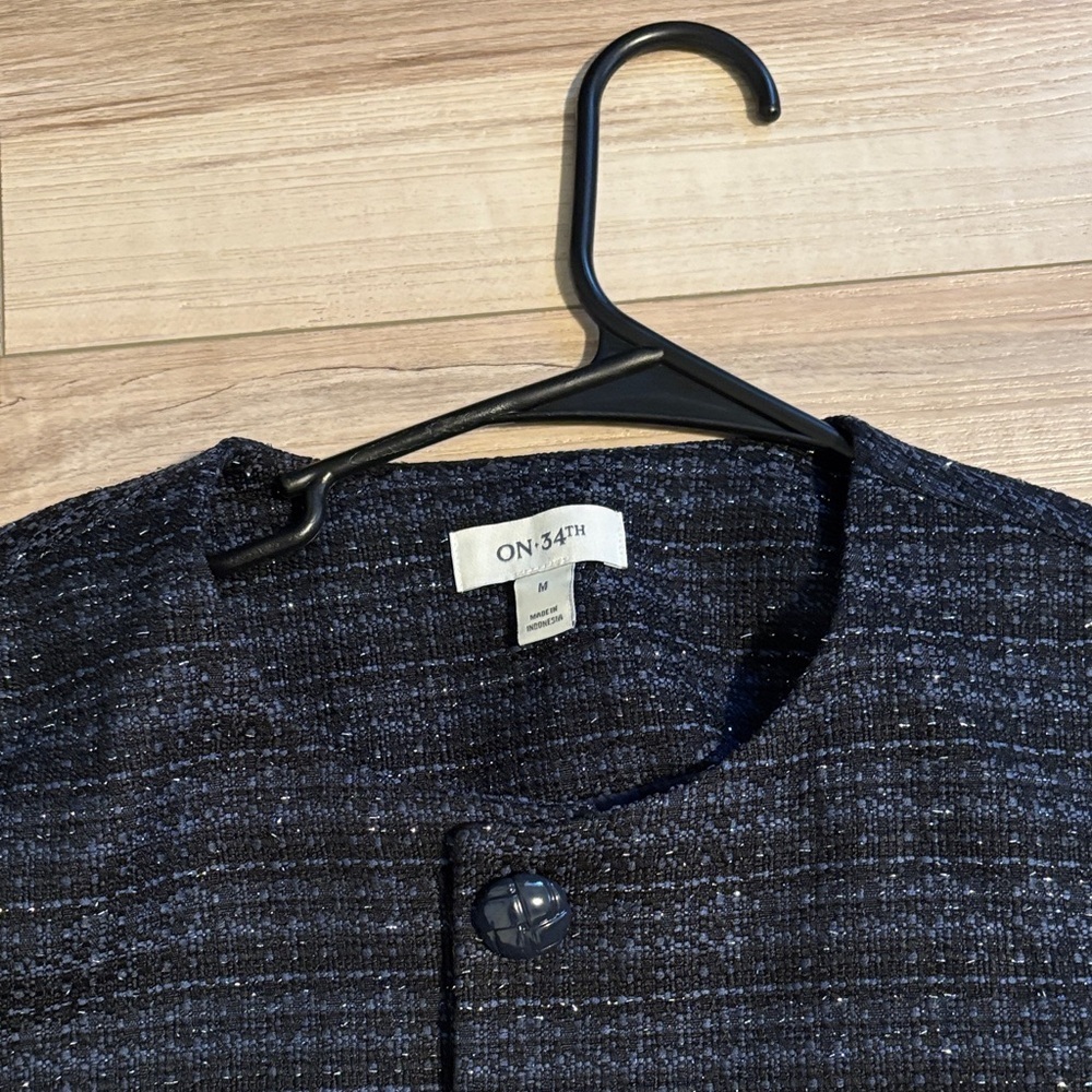 On 34th Black & Blue Button-Up Jacket - Picture 2 of 3